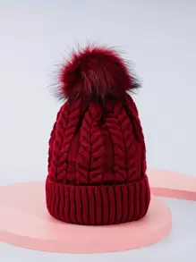 1pc Unisex Burgundy Ski Hat Y2k Style Wool Knitted Hat Outdoor Sport Casual Beanie Winter Cap Suitable For Daily Commuting - Burgundy - View 1