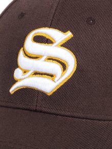 Men Tiger & Letter Embroidered Baseball Cap Street - Coffee Brown - View 5