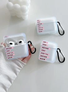 Hộp đựng đồ họa chữ cái 1pc tương thích với Airpods - Nhiều màu - Xem 1