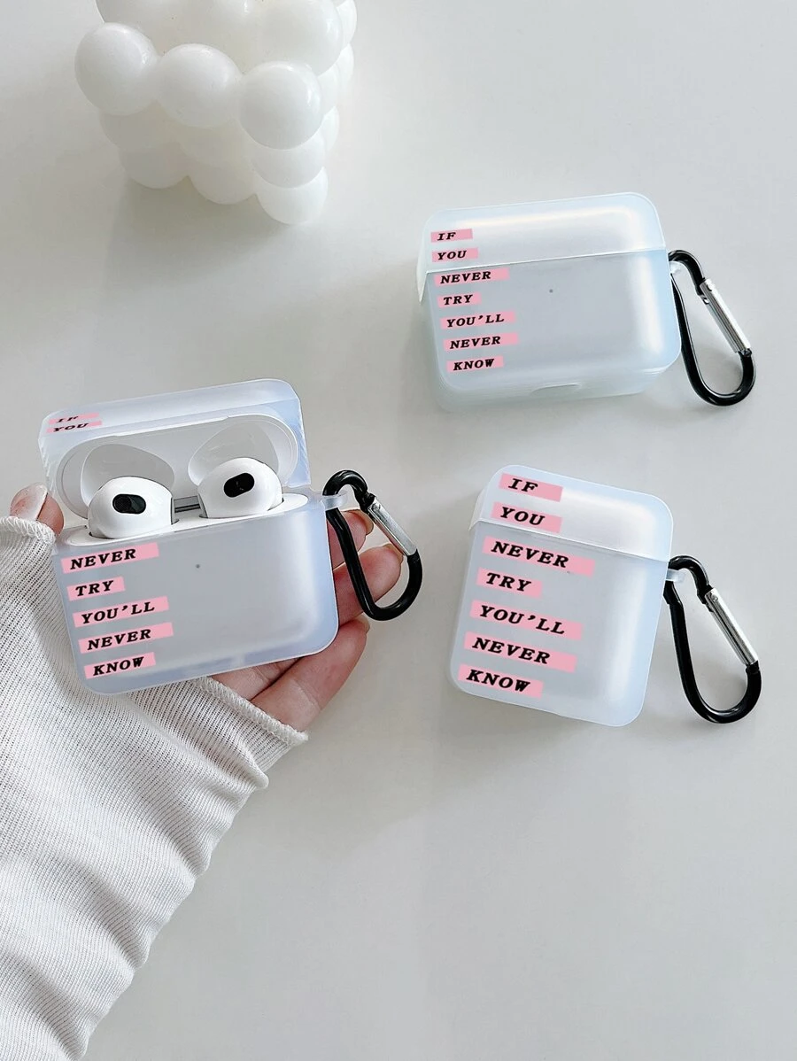 Hộp đựng đồ họa chữ cái 1pc tương thích với Airpods - Nhiều màu - Xem 1