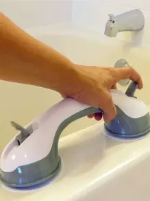 1pc Anti-slip Plastic Handrail, Suction Cup Handle For Bathroom - Multicolor - View 1