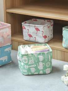 1pc Linen Fabric Waterproof Storage Basket With Handle, Desktop Sundries Storage Basket Decorations Decor Festival Decor Room Decor Home Decor Decor Bedroom Decor Dress Pants Shoes Jeans Boots Skirt - Multicolor - View 3