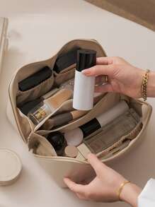 防水、輕巧、商務休閒字母細節頂部提手挎包適合青少年女大學生、菜鳥和白領，非常適合辦公室、大學、工作、商務、通勤 - 米色 - 查看 4