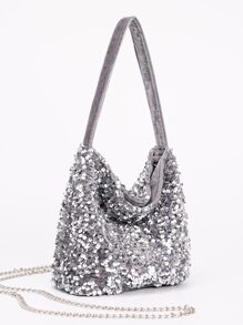 Shiny,Glitter Bling Glamorous,Elegant,Exquisite,Quiet Luxury Sequin Decor Hobo Bag Dinner Bag,Evening Bag,Elegant Rhinestone Rhinestone,Crystal Decor,Faux Pearl For Party Girl,Woman,For Lady,Bride Perfect for Party,Wedding,Prom,Dinner/Banquet Best gift for women - Multicolor - View 2