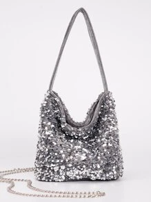 Shiny,Glitter Bling Glamorous,Elegant,Exquisite,Quiet Luxury Sequin Decor Hobo Bag Dinner Bag,Evening Bag,Elegant Rhinestone Rhinestone,Crystal Decor,Faux Pearl For Party Girl,Woman,For Lady,Bride Perfect for Party,Wedding,Prom,Dinner/Banquet Best gift for women - Multicolor - View 4