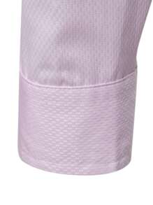 Manfinity Mode Áo sơ mi Nam Nút phía trước màu trơn Giải trí - Màu Hồng baby - Xem 5