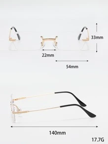 Gafas sin montura de lentes geométricas - Dorado - Ver 3