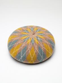 LEAJOURNO. Mùa Thu Mới Nguyên Chất Len Ấm Áp Mũ Nồi Có Họa Tiết Kim Cương Cho Nữ, Đại Học Phong Cách - Nhiều màu - Xem 2