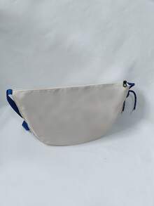 ZAOSHANGHAO Checkered Pattern Letter Patch Decor Hobo Bag With Coin Purse - Beige - View 2