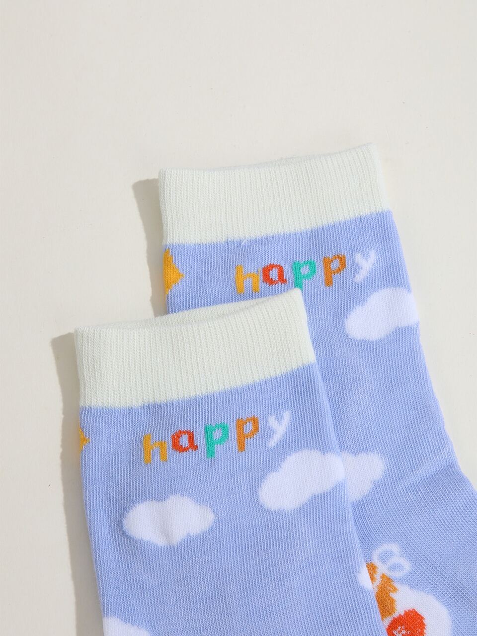 Cloud & Figure Graphic Crew Socks