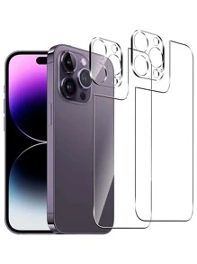 2 件透明手机背保护膜和 2 件镜头保护膜适用于 iPhone 16/16 Plus/16 Pro/16 Pro Max/15/15Pro/15Plus/15Promax - 無色 - 查看 1