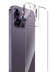 2 件透明手机背保护膜和 2 件镜头保护膜适用于 iPhone 16/16 Plus/16 Pro/16 Pro Max/15/15Pro/15Plus/15Promax - 無色 - 查看 2