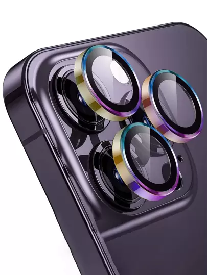3 件钢化相机镜头保护膜适用于 15/15Pro/15Plus/15Promax 生日、家人、朋友礼物合金金属带钢化玻璃全覆盖、镜头保护膜、手机配件
