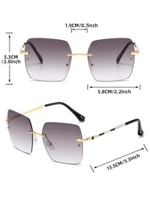 Gafas de moda sin marco remache - Degradado - Ver 2