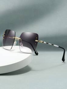 Gafas de moda sin marco remache - Degradado - Ver 3