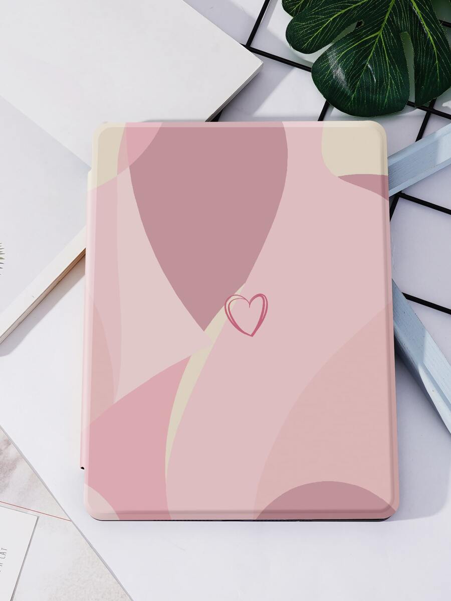 Pink Heart Pattern Case Compatible With IPad - Pink - View 1