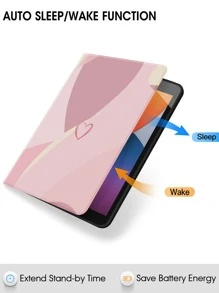 Pink Heart Pattern Case Compatible With IPad - Pink - View 3