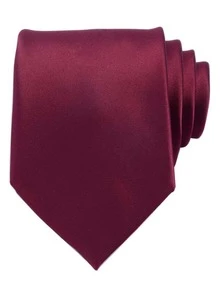 1pc Men's 8cm Solid Burgundy Necktie, High-Quality Tie For Wedding, Party - Burgundy - View 2