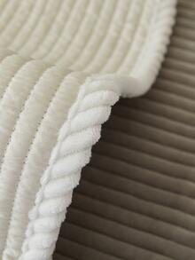 1pc Ruffle Trim Sofa Towel - Grey - View 3