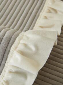 1pc Ruffle Trim Sofa Towel - Grey - View 4