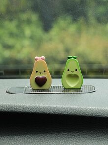 2pcs Avocado Design Car Ornament With Anti-slip Mat - Multicolor - View 1