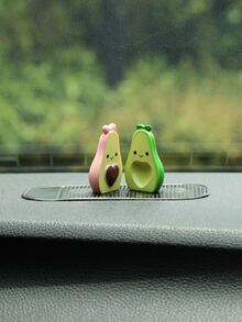 2pcs Avocado Design Car Ornament With Anti-slip Mat - Multicolor - View 2