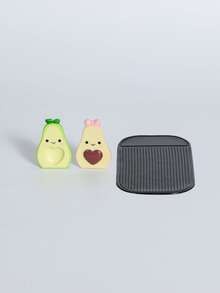 2pcs Avocado Design Car Ornament With Anti-slip Mat - Multicolor - View 4