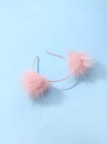 1pc Cute 3d Plush Decor Pink Headband For Toddler Girls, Suitable For Daily Wear And Gifting - Pink - View 3