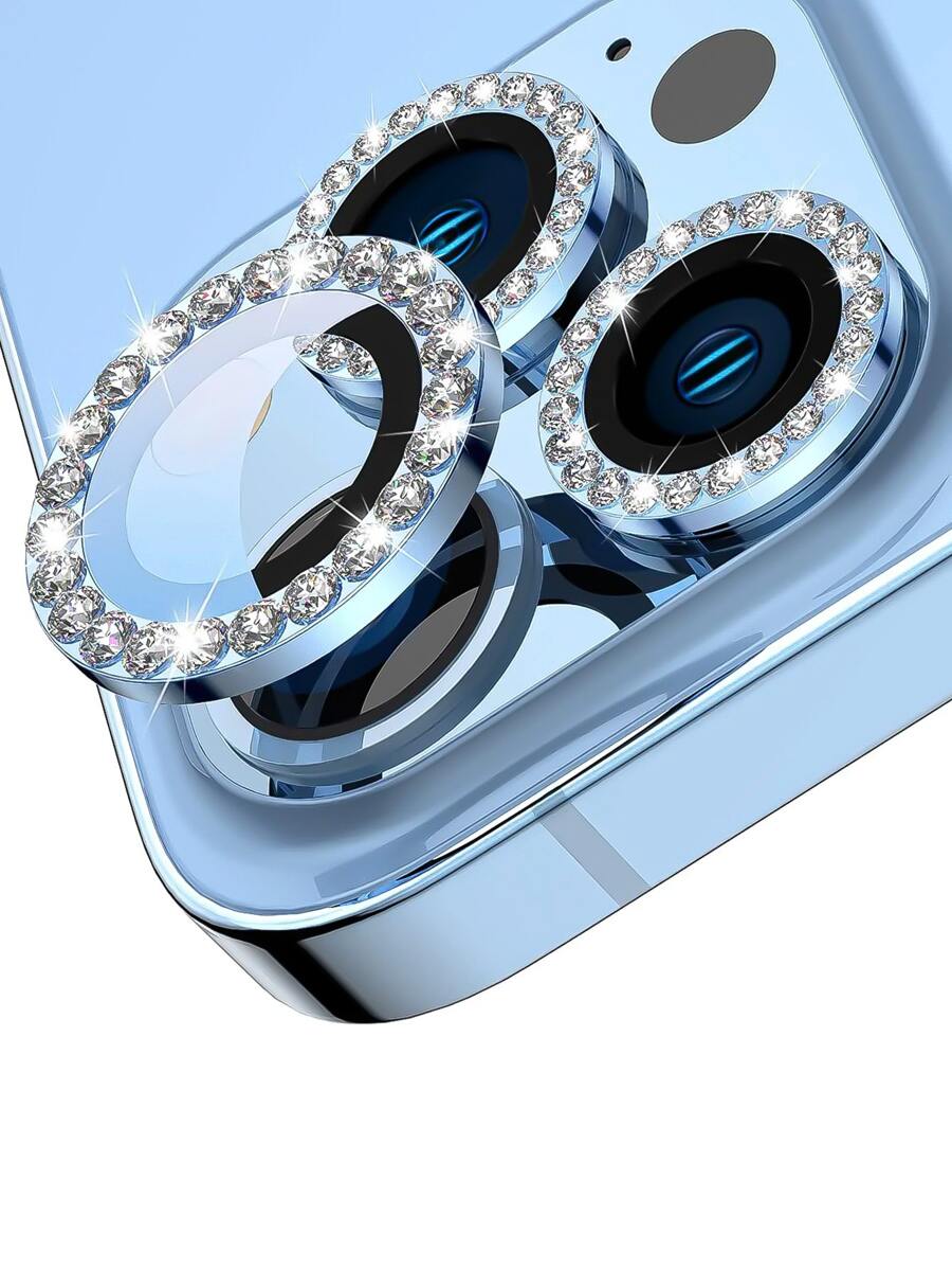 Bộ 3 miếng bảo vệ ống kính máy ảnh cường lực tương thích với iPhone 15/15Pro/15Plus/15Promax - Vàng - Xem 1