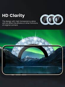 Bộ 3 miếng bảo vệ ống kính máy ảnh cường lực tương thích với iPhone 15/15Pro/15Plus/15Promax - Vàng - Xem 5