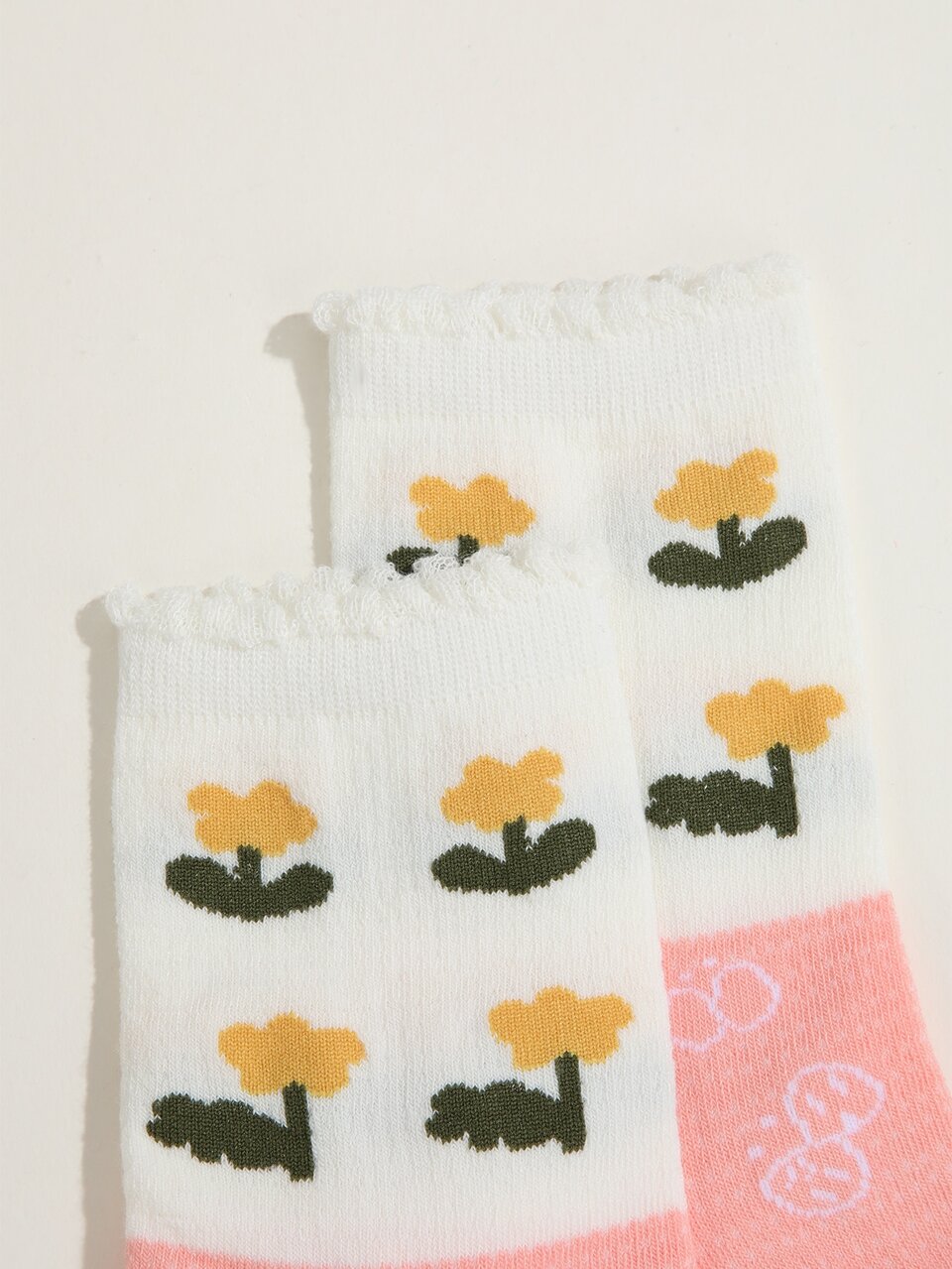 Floral Print Crew Socks