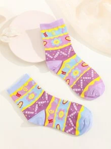 Vớ thuyền viên in hoa - Nhiều màu - Xem 1