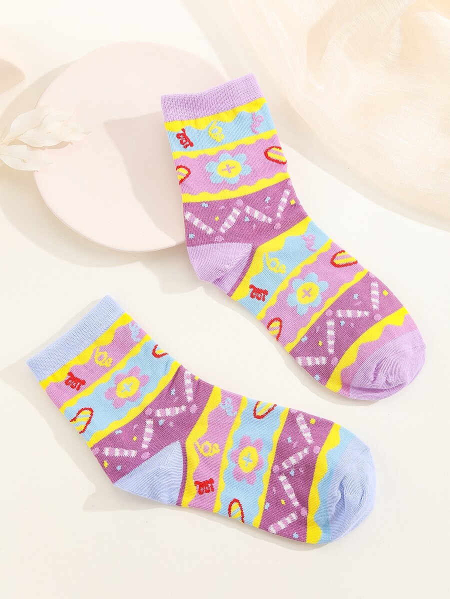 Vớ thuyền viên in hoa - Nhiều màu - Xem 1