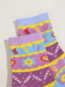 Vớ thuyền viên in hoa - Nhiều màu - Xem 3