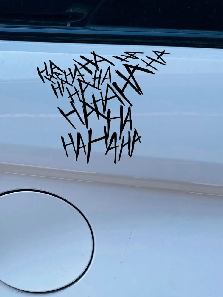 1pc Letter Graphic Car Sticker - Black - View 2