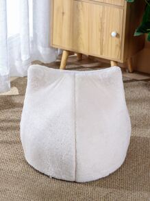 1pc Plush Cat Ear Design Shaped Pet Bed For Cat For Sleeping Puppy Keep Dog Bed Cat Bed Easy To Clean - White - View 4