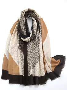 Graphic Print Scarf - Multicolor - View 1