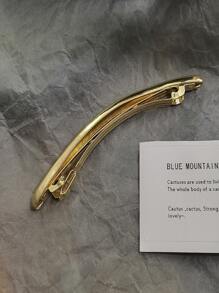 1 pieza Pinza de pelo minimalista y moderna de estilo coreano, adecuada para mujeres jóvenes, para fiestas y uso diario (el material metálico puede tener pequeños arañazos), accesorios para el cabello, accesorios para la cabeza - Dorado - Ver 3