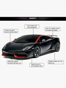 1 cái 30 cm * 100 cm nhãn dán phim thay đổi màu xe - màu đen - Xem 5