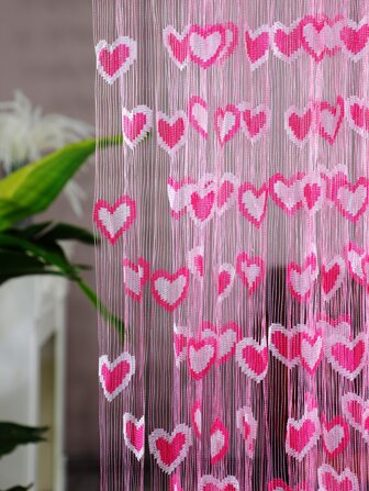 Cortina de puerta con patrón de corazón