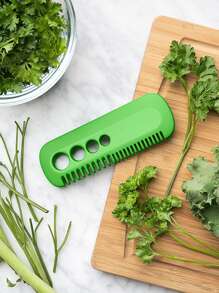 Quitador de hojas de verduras de plástico, herramientas para frutas y verduras, artículos de cocina, cortador, alimentos, ensalada, decoración, almacenamiento, fiesta, cumpleaños. - Verde - Ver 2