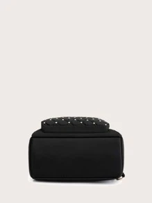 Malist 花朵刺绣女士实用背包，商务休闲通勤旅行背包，可爱多隔层多功能电脑背包，适合初中生和大学生的便携式校园书包，书包，轻便，便携，商务休闲，适合少女女大学生，非常适合返校、大学、中学、高中、工作、商务、通勤、体育场、运动、购物、度假 - 黑色 - 查看 3