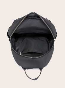 Malist 花朵刺绣女士实用背包，商务休闲通勤旅行背包，可爱多隔层多功能电脑背包，适合初中生和大学生的便携式校园书包，书包，轻便，便携，商务休闲，适合少女女大学生，非常适合返校、大学、中学、高中、工作、商务、通勤、体育场、运动、购物、度假 - 黑色 - 查看 6