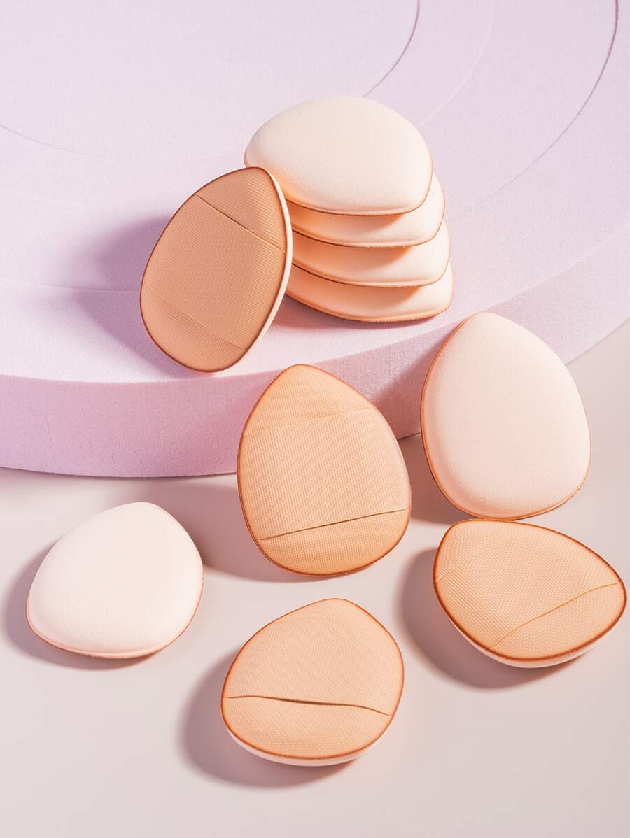 10pcs Brown Air Cushion Finger Powder Puff - Multicolor - View 1