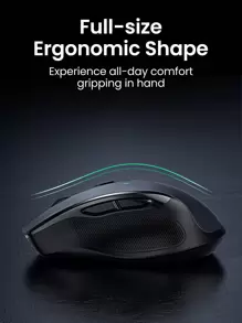 UGREEN 无线鼠标，6 个静音按键，支持蓝牙 5.0 和 2.4G 双模无线连接，配备 USB 迷你接收器，5 档 DPI 调节，最高 4000DPI，左右手通用，适用于 PC/Linux 笔记本电脑