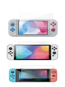 1sheet Tempered Screen Film Compatible With Nintendo Switch - Clear - View 2
