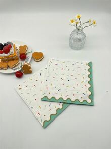 10 piezas de color metálico con patrón de lunares Servilleta desechable , de colores Servilleta de papel para fiesta - Multicolor - Ver 2