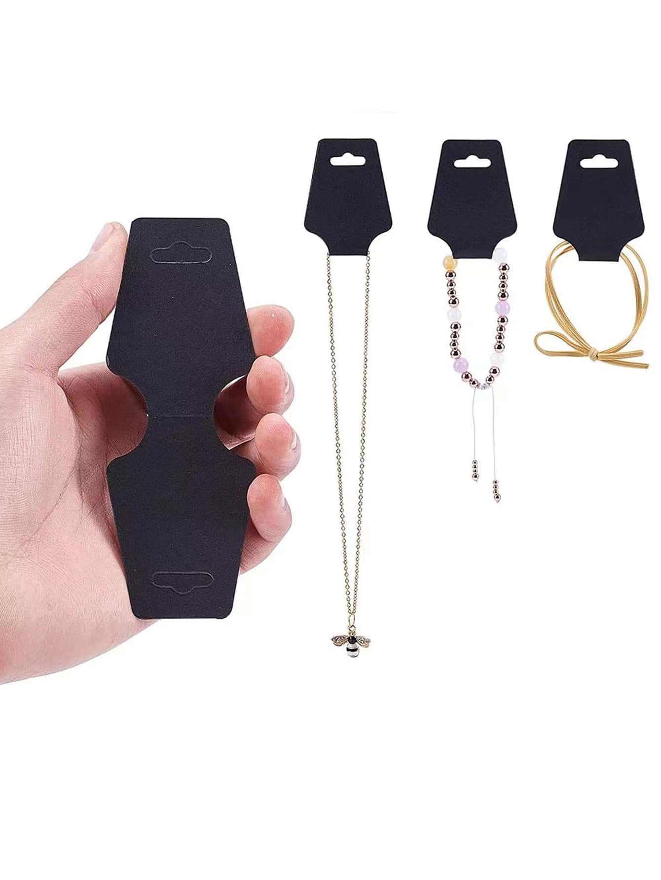 50 thẻ lưu trữ trang sức thông thường - màu đen - Xem 1