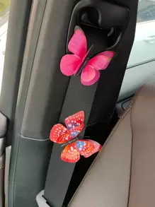 12入組蝴蝶設計車內裝飾品 - 彩色 - 查看 2