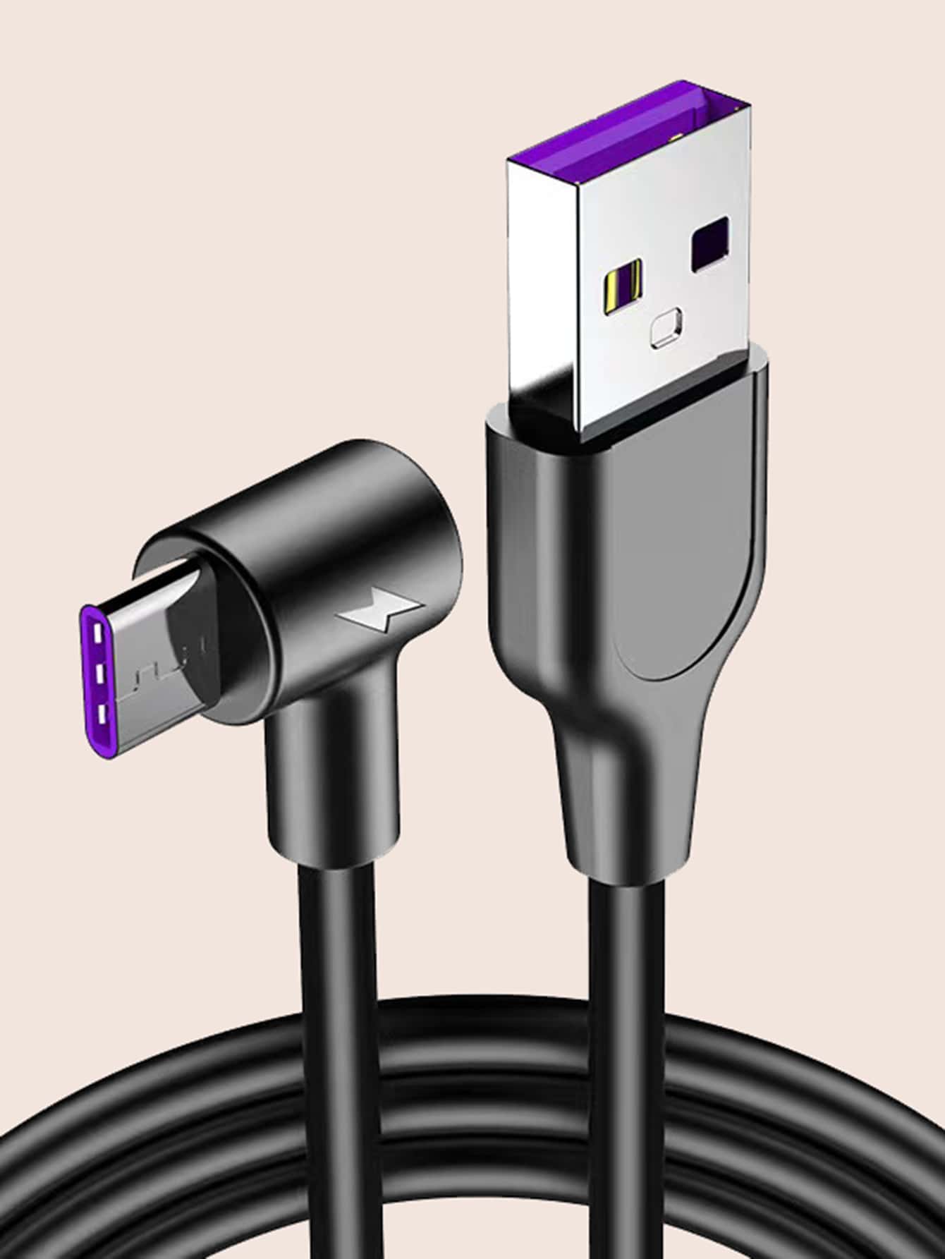 5A Fast Charging Data Cable - Black - View 1